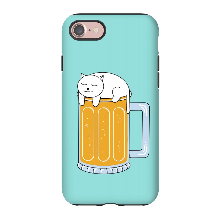 iPhone 7 StrongFit Cat Beer Green by Coffee Man