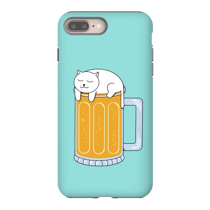 iPhone 7 plus StrongFit Cat Beer Green by Coffee Man