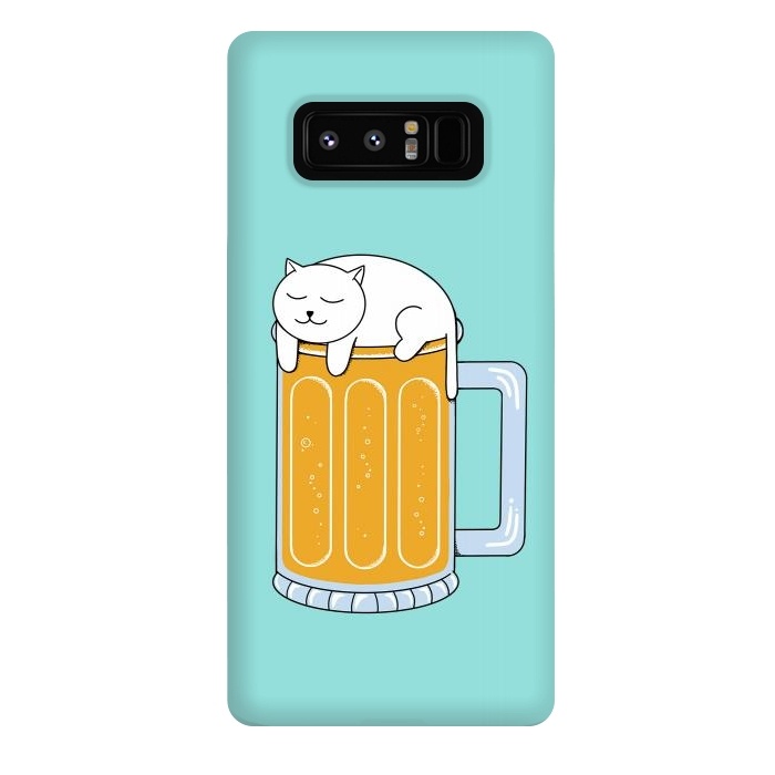 Galaxy Note 8 StrongFit Cat Beer Green by Coffee Man