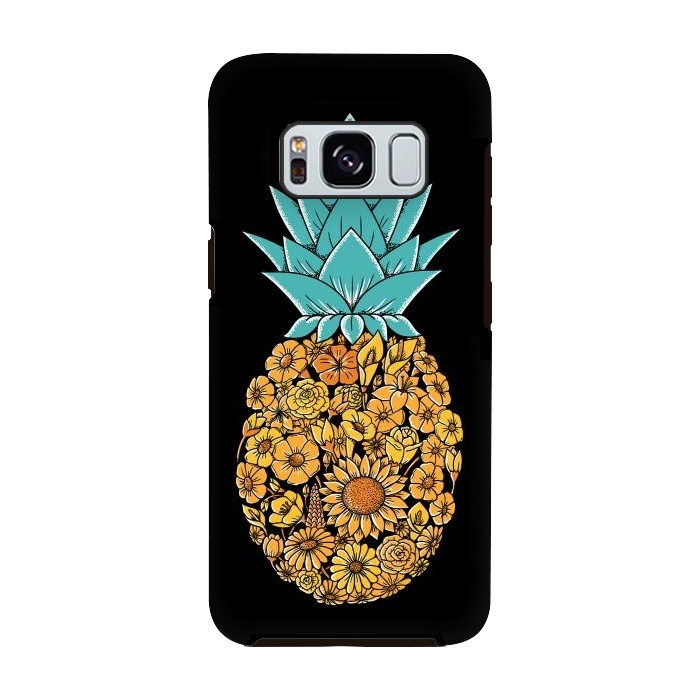 Galaxy S8 StrongFit Pineapple Floral by Coffee Man