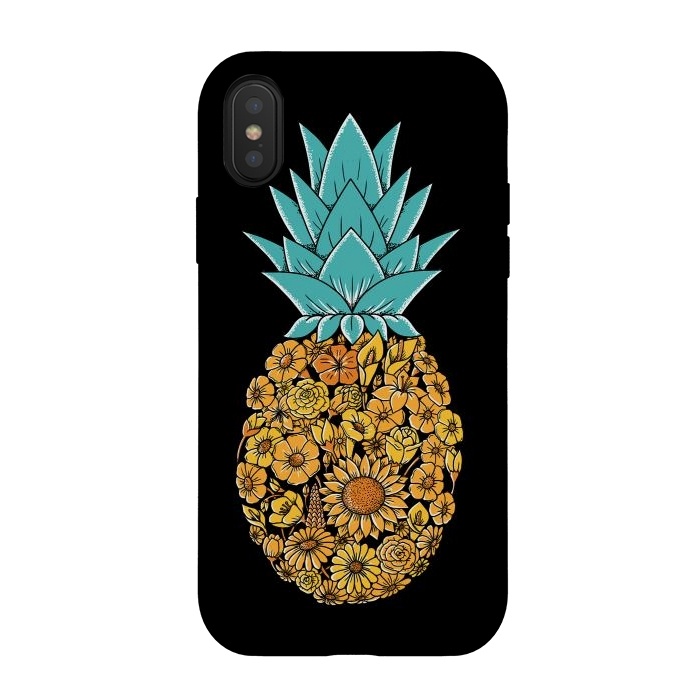 iPhone Xs / X StrongFit Pineapple Floral by Coffee Man