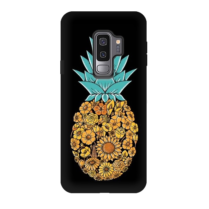 Galaxy S9 plus StrongFit Pineapple Floral by Coffee Man
