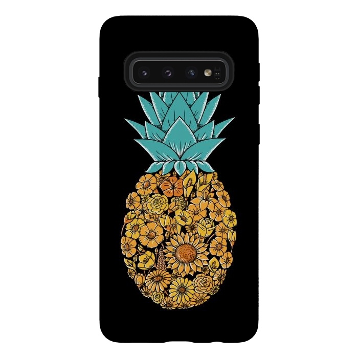 Galaxy S10 StrongFit Pineapple Floral by Coffee Man
