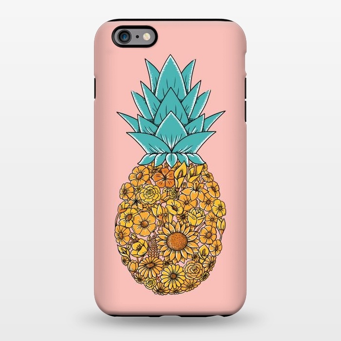 iPhone 6/6s plus StrongFit Pineapple Floral Pink by Coffee Man