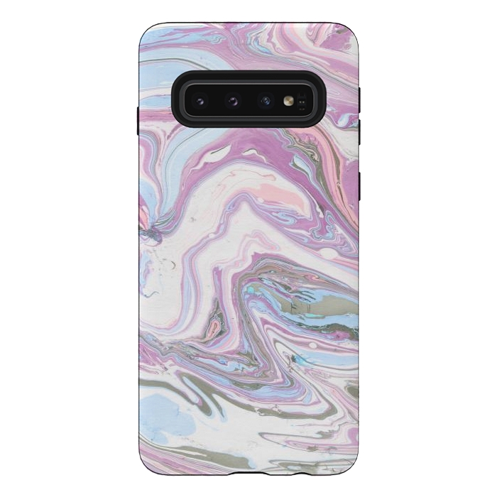 Galaxy S10 StrongFit purple marble art by haroulita