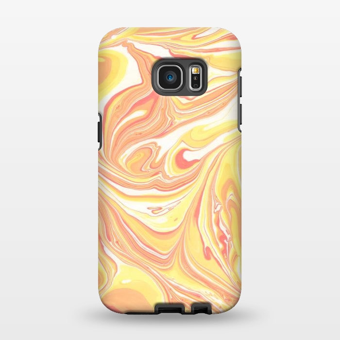 Galaxy S7 EDGE StrongFit yellow orange marble by haroulita