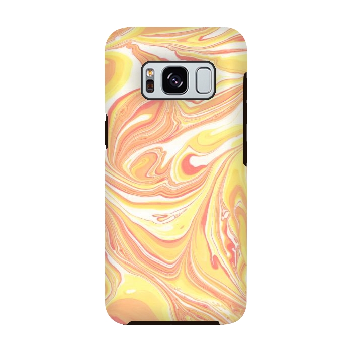 Galaxy S8 StrongFit yellow orange marble by haroulita