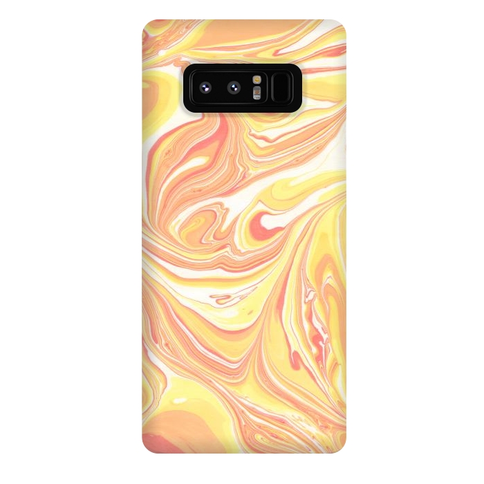 Galaxy Note 8 StrongFit yellow orange marble by haroulita