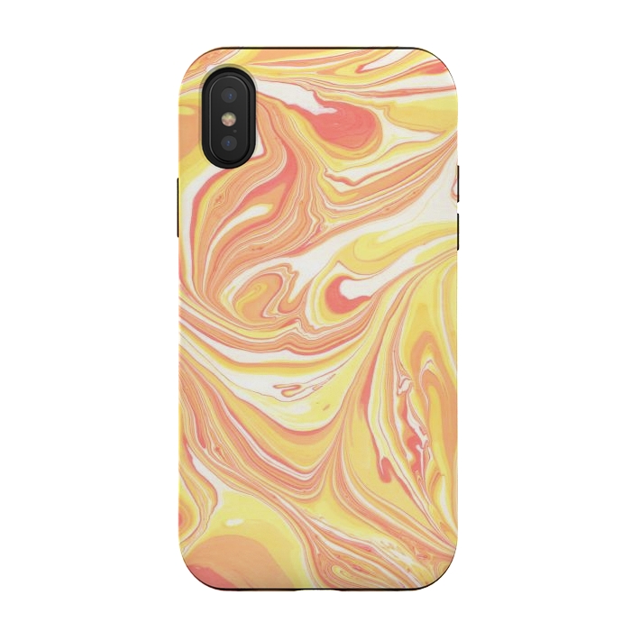 iPhone Xs / X StrongFit yellow orange marble by haroulita