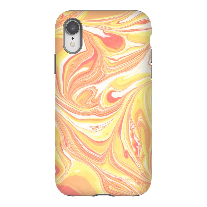 iPhone Xr StrongFit yellow orange marble by haroulita