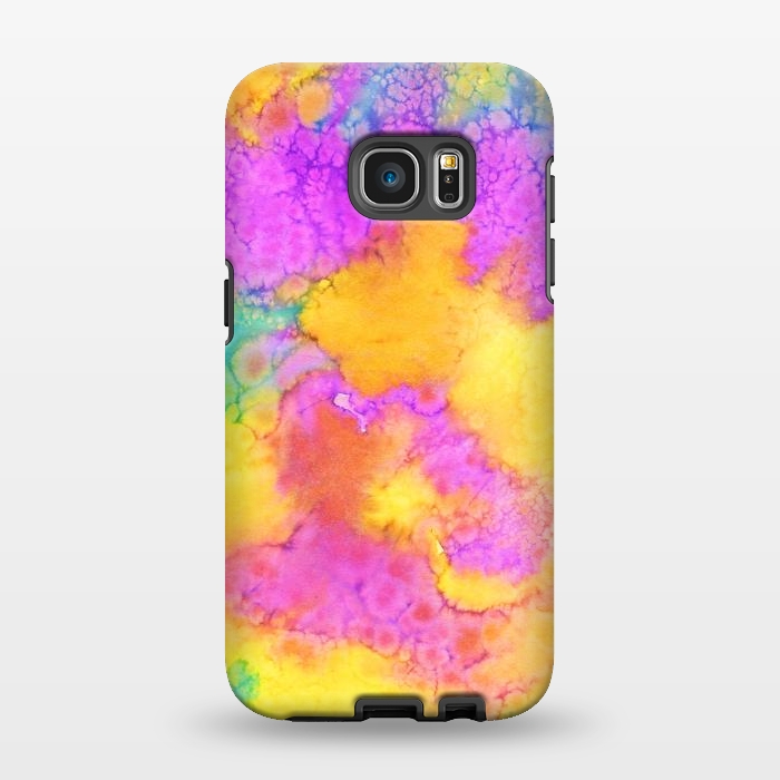 Galaxy S7 EDGE StrongFit watercolor abstract rainbow by haroulita