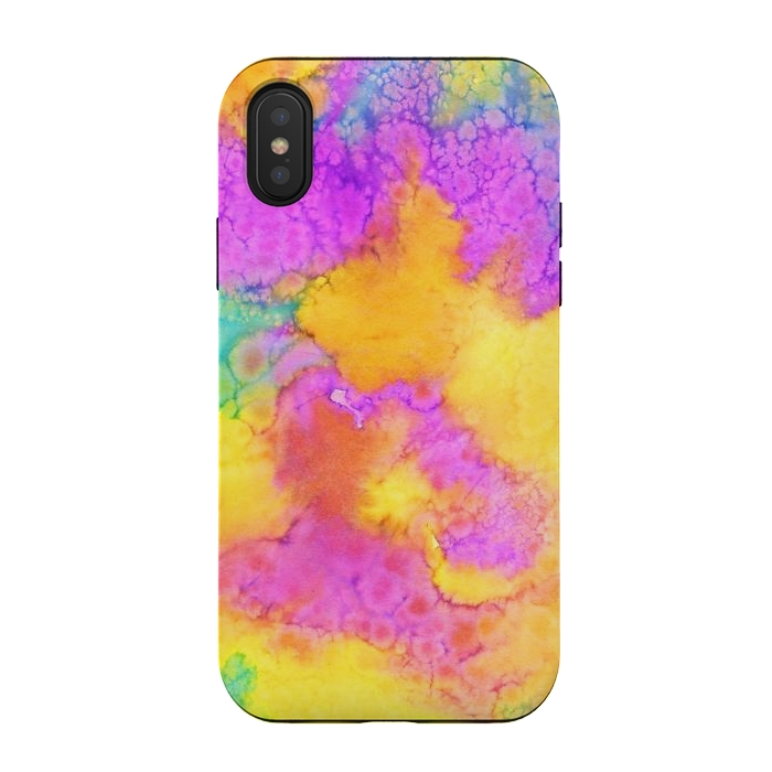 iPhone Xs / X StrongFit watercolor abstract rainbow by haroulita