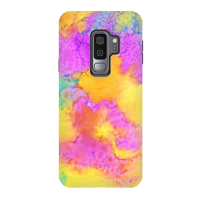 Galaxy S9 plus StrongFit watercolor abstract rainbow by haroulita