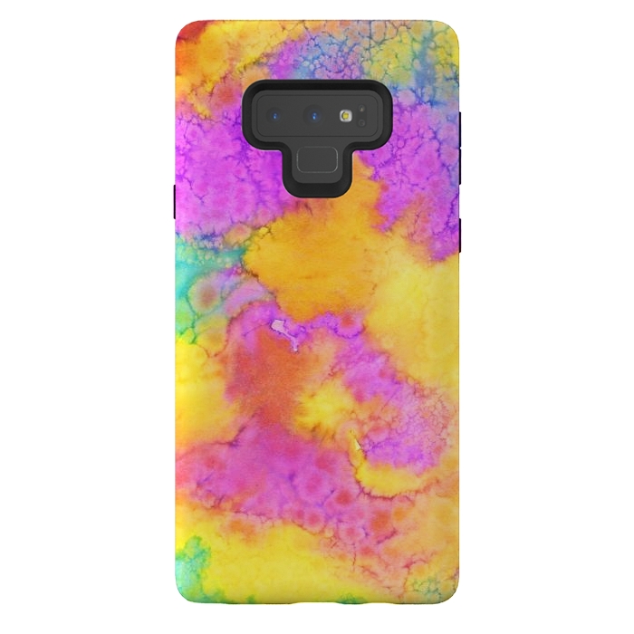 Galaxy Note 9 StrongFit watercolor abstract rainbow by haroulita