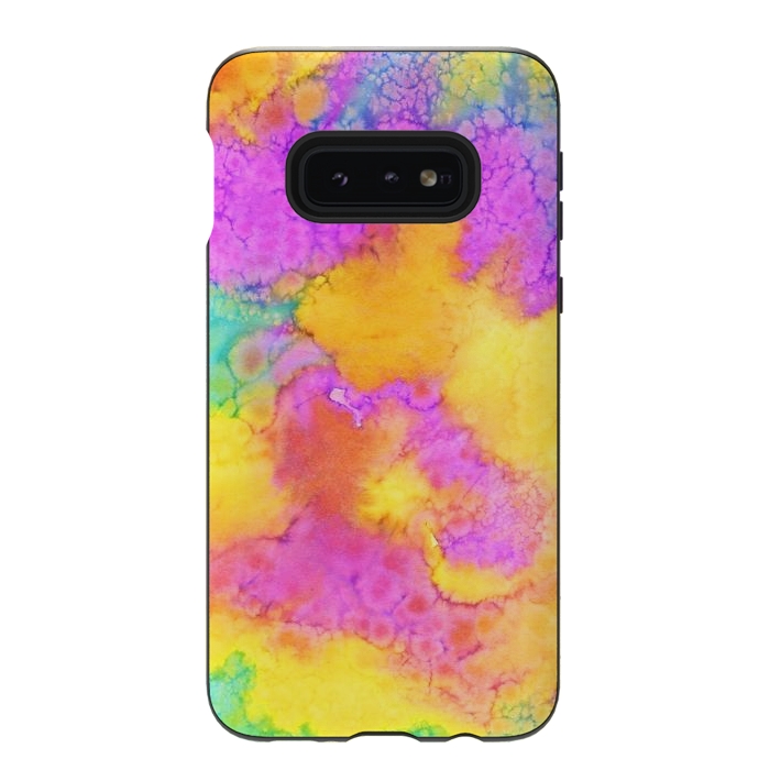 Galaxy S10e StrongFit watercolor abstract rainbow by haroulita