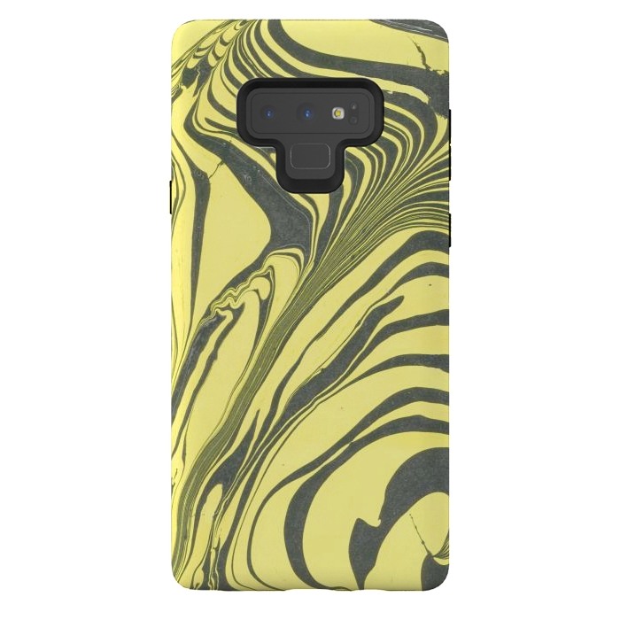 Galaxy Note 9 StrongFit black yellow marble by haroulita