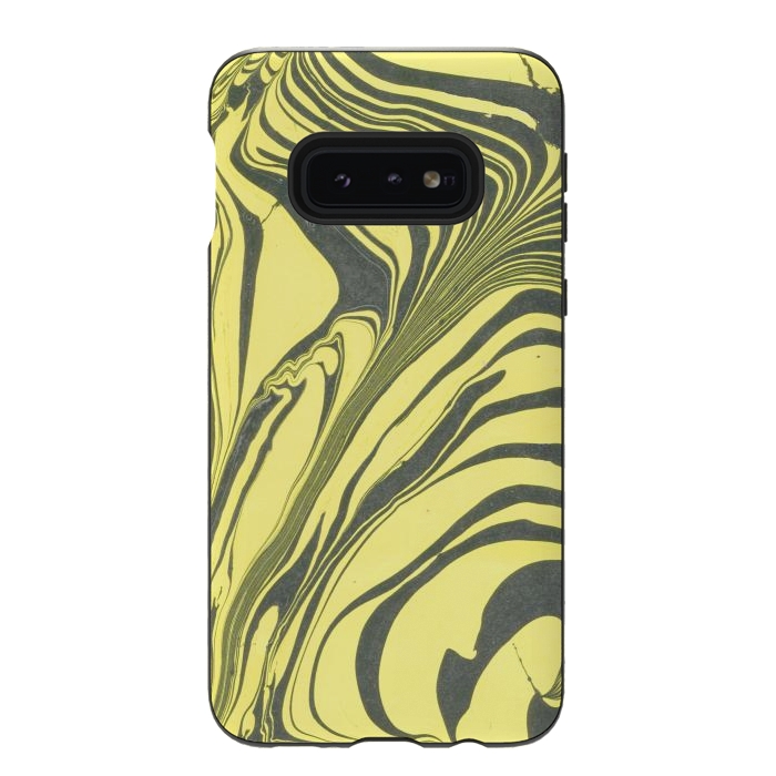 Galaxy S10e StrongFit black yellow marble by haroulita