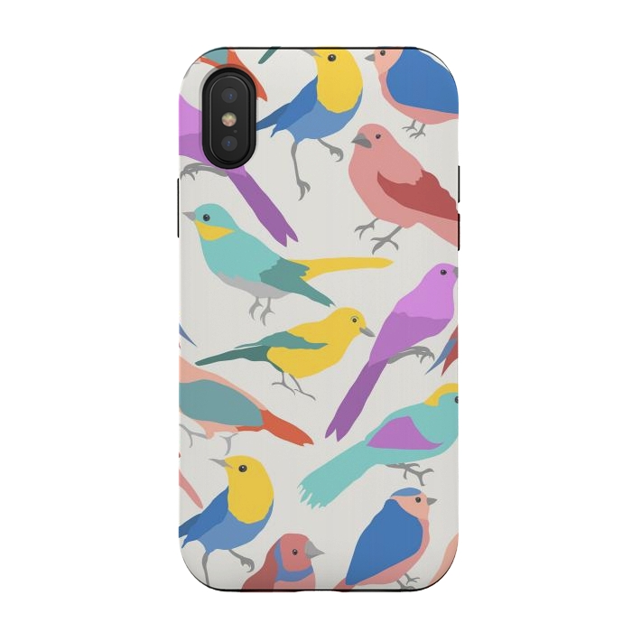iPhone Xs / X StrongFit colroful birds by haroulita
