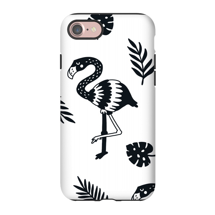 iPhone 7 StrongFit black white flamingo by haroulita