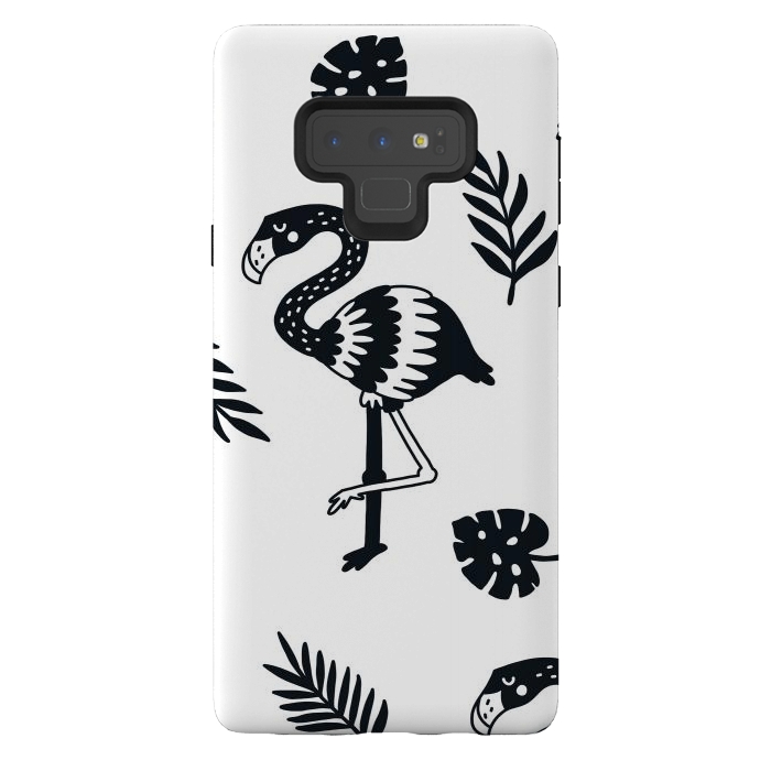Galaxy Note 9 StrongFit black white flamingo by haroulita