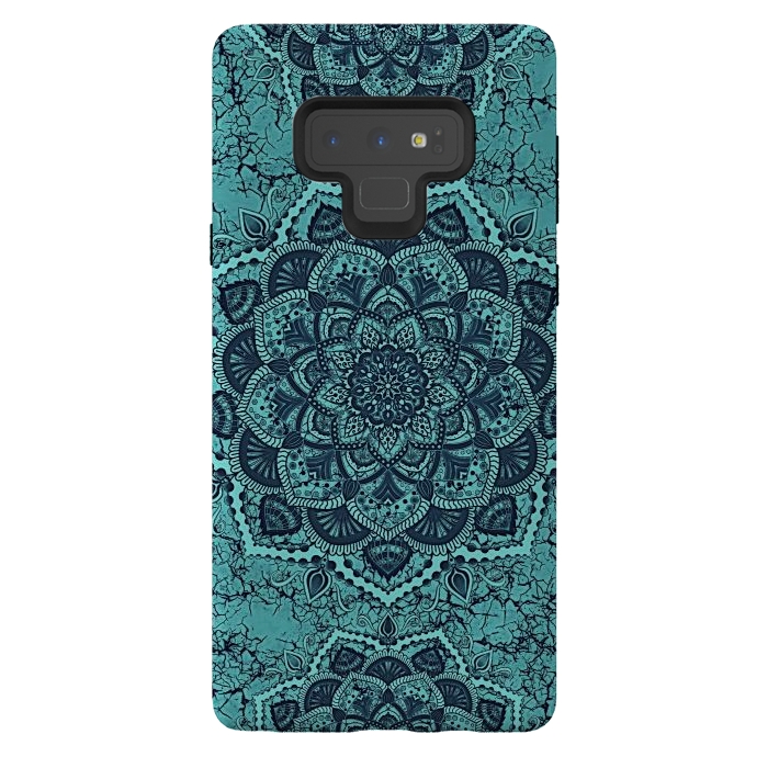 Galaxy Note 9 StrongFit Mandala flower marble by Jms