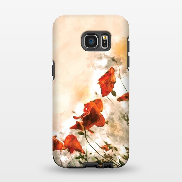 Galaxy S7 EDGE StrongFit Red Poppy II by Creativeaxle