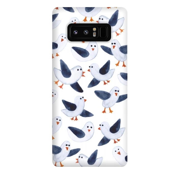 Galaxy Note 8 StrongFit Salt and Pepper Seagulls by gingerlique