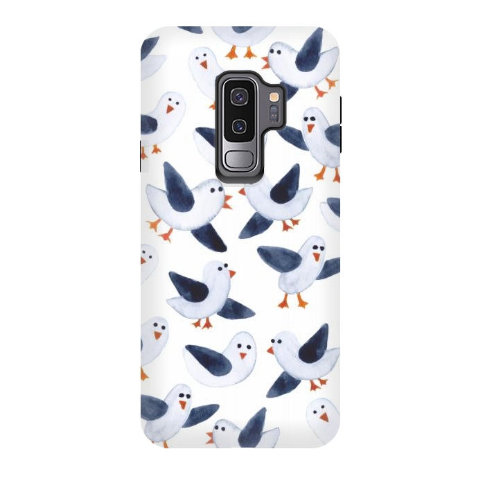 Galaxy S9 plus StrongFit Salt and Pepper Seagulls by gingerlique