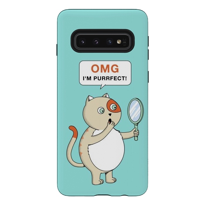 Galaxy S10 StrongFit Cat Perfect by Coffee Man