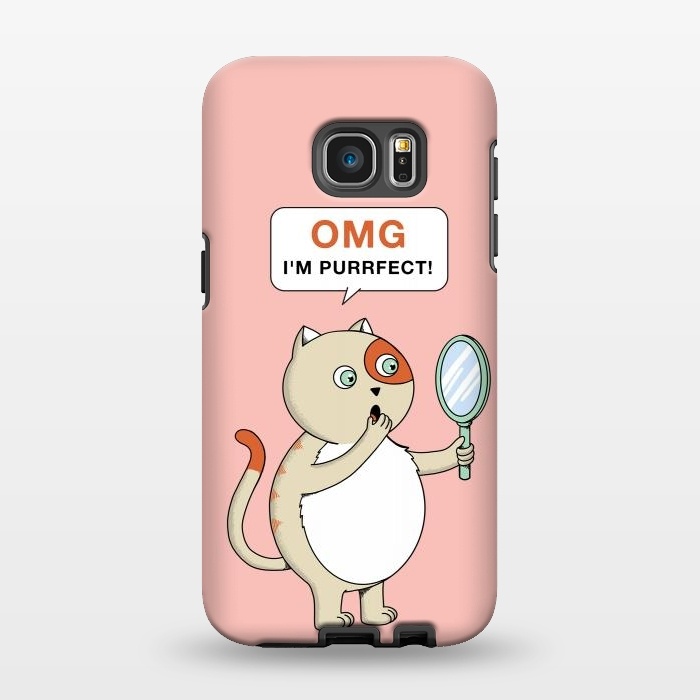 Galaxy S7 EDGE StrongFit Cat Perfect Pink by Coffee Man