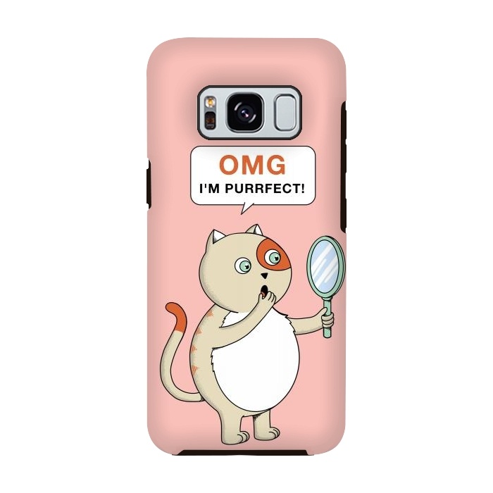 Galaxy S8 StrongFit Cat Perfect Pink by Coffee Man