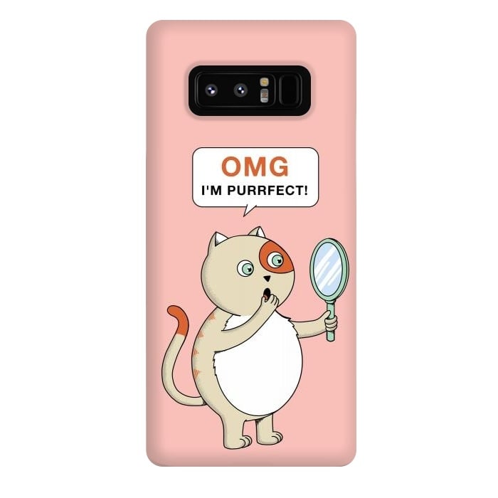 Galaxy Note 8 StrongFit Cat Perfect Pink by Coffee Man