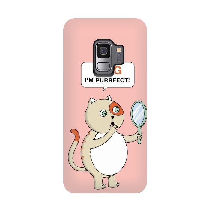 Galaxy S9 StrongFit Cat Perfect Pink by Coffee Man