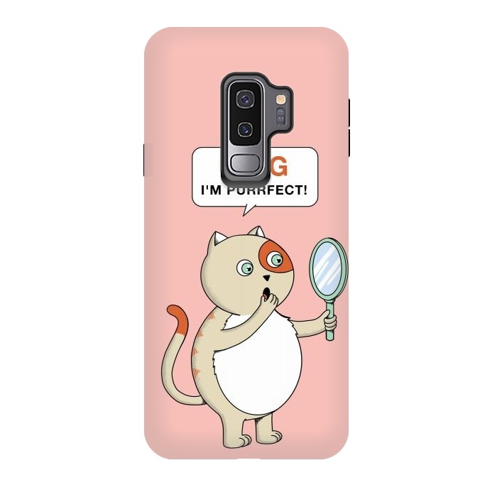 Galaxy S9 plus StrongFit Cat Perfect Pink by Coffee Man