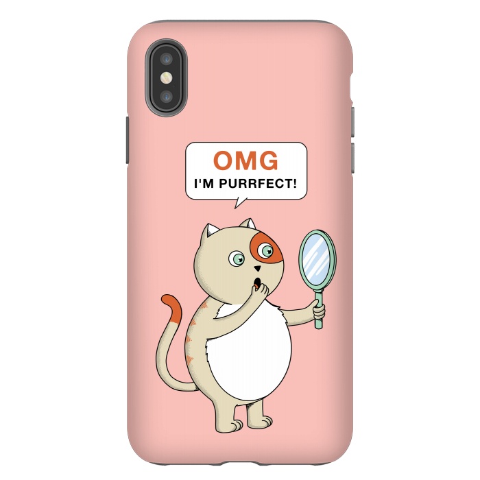 iPhone Xs Max StrongFit Cat Perfect Pink by Coffee Man