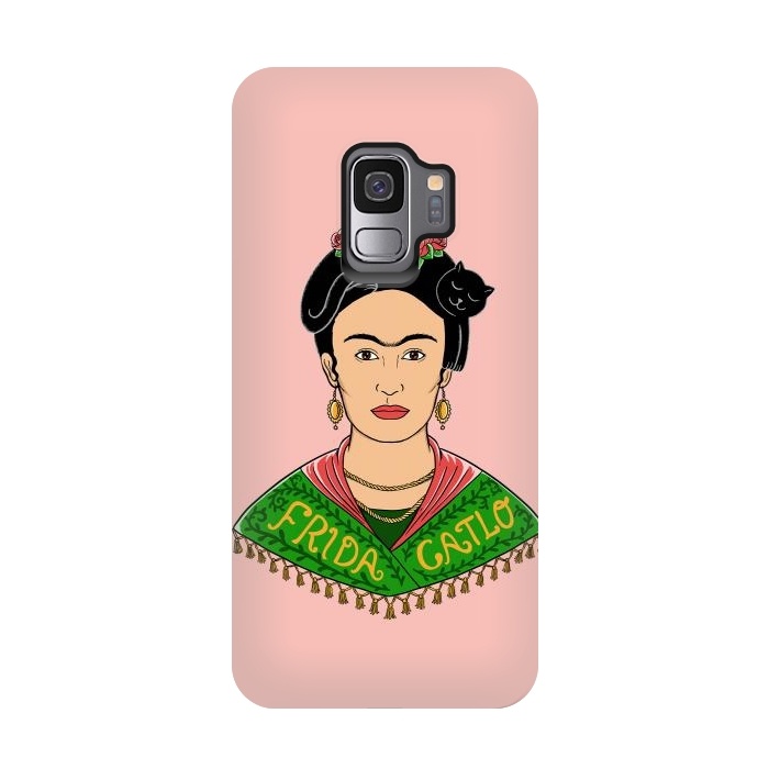 Galaxy S9 StrongFit Frida Catlo Pink by Coffee Man