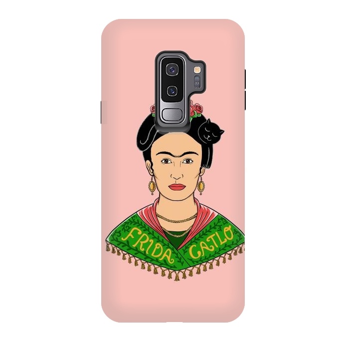Galaxy S9 plus StrongFit Frida Catlo Pink by Coffee Man
