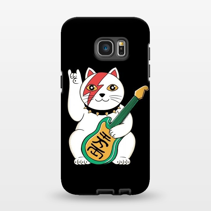 Galaxy S7 EDGE StrongFit Lucky Cat Black by Coffee Man