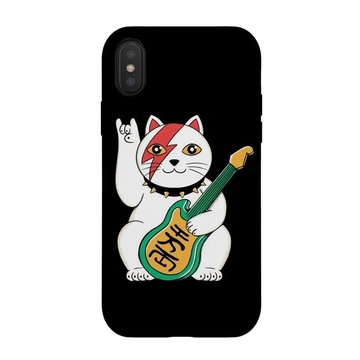 iPhone Xs / X StrongFit Lucky Cat Black by Coffee Man