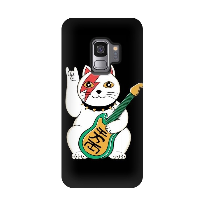 Galaxy S9 StrongFit Lucky Cat Black by Coffee Man