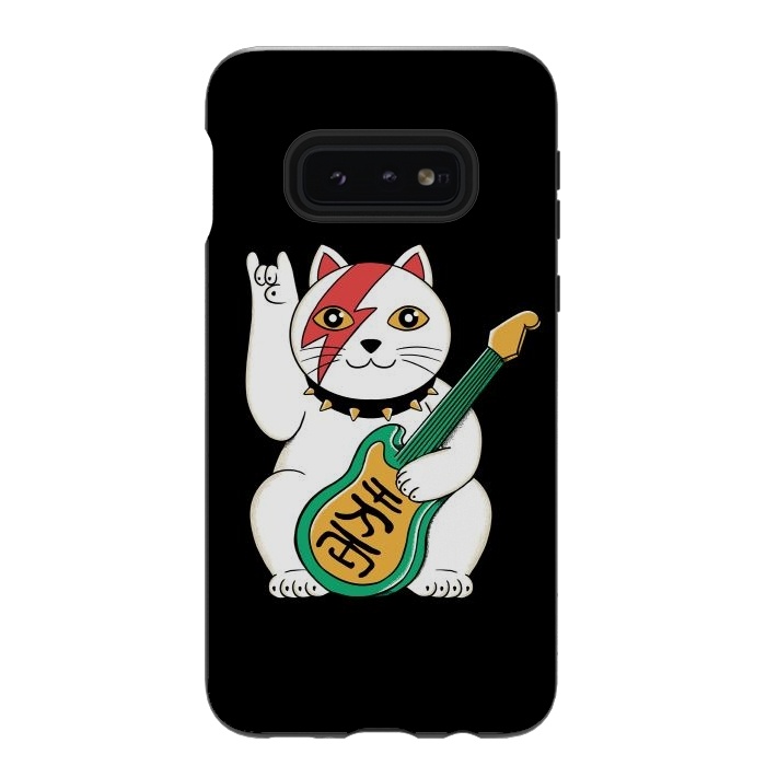 Galaxy S10e StrongFit Lucky Cat Black by Coffee Man