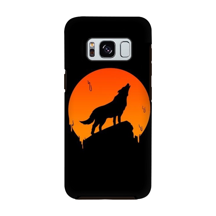 Galaxy S8 StrongFit Wolf and Moon by Coffee Man