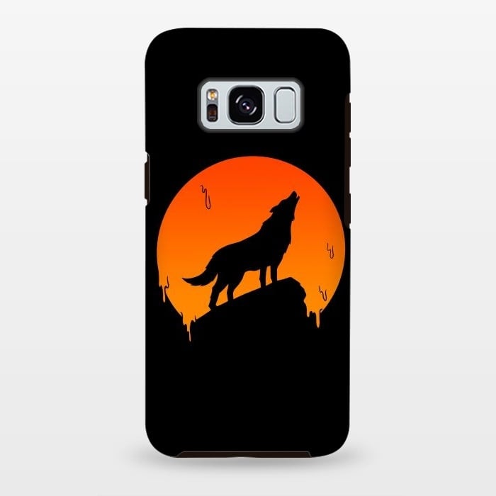 Galaxy S8 plus StrongFit Wolf and Moon by Coffee Man