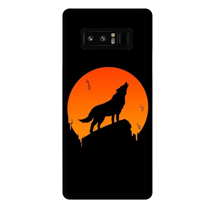 Galaxy Note 8 StrongFit Wolf and Moon by Coffee Man