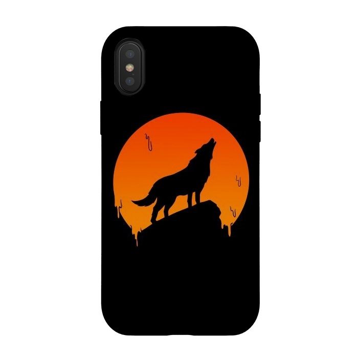 iPhone Xs / X StrongFit Wolf and Moon by Coffee Man