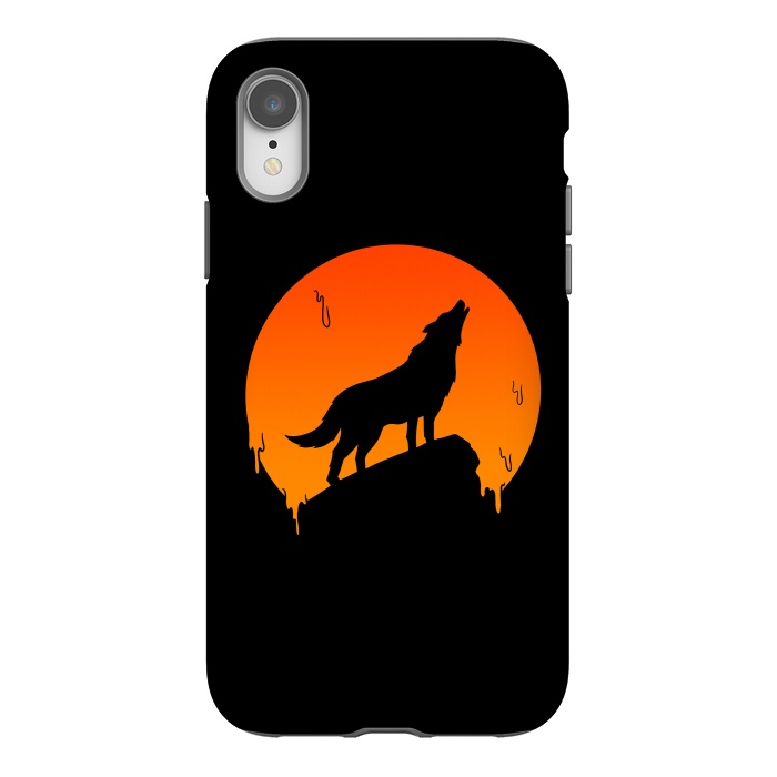 iPhone Xr StrongFit Wolf and Moon by Coffee Man