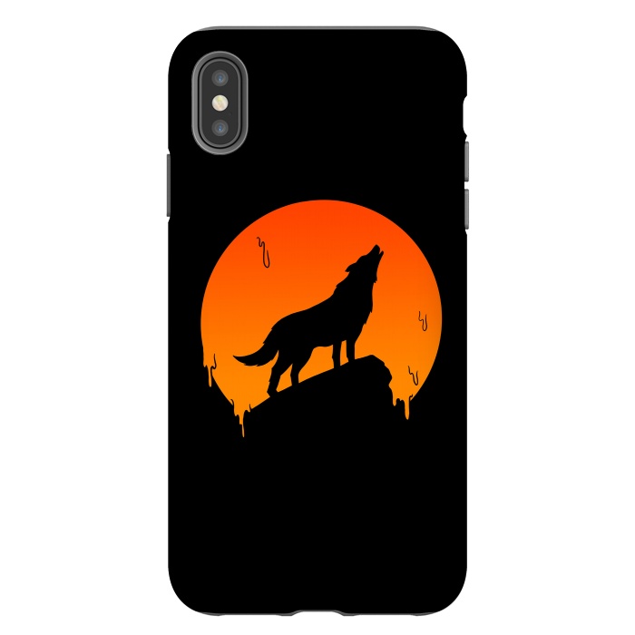 iPhone Xs Max StrongFit Wolf and Moon by Coffee Man