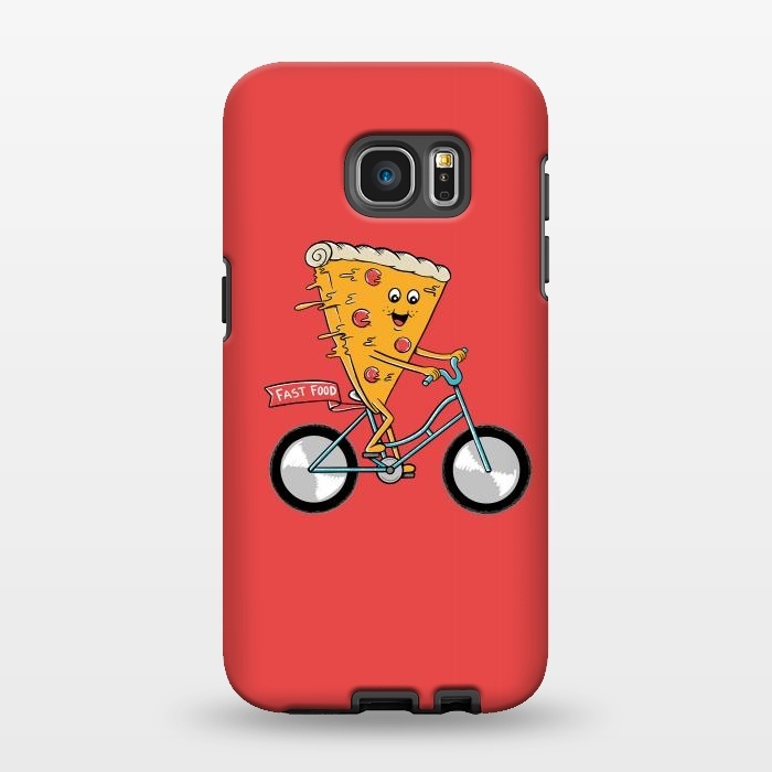 Galaxy S7 EDGE StrongFit Pizza Fast Food Red by Coffee Man