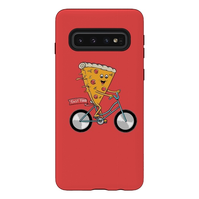 Galaxy S10 StrongFit Pizza Fast Food Red by Coffee Man