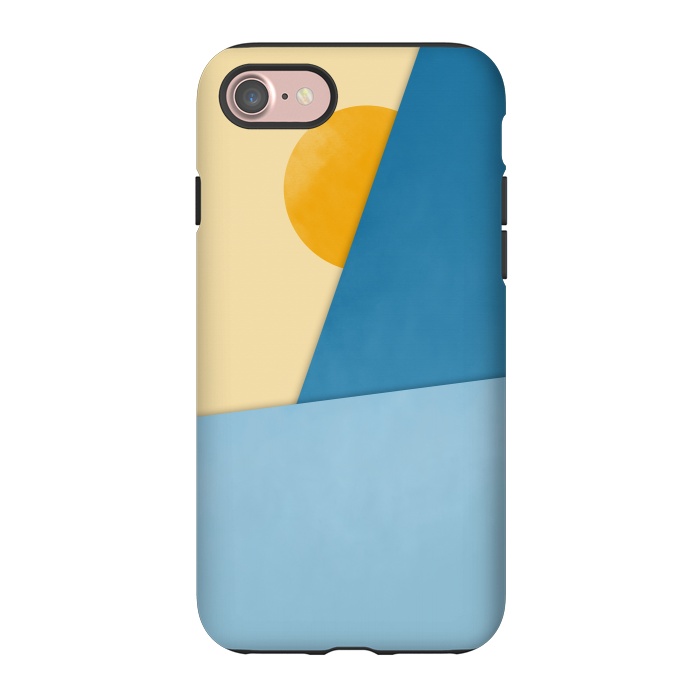 iPhone 7 StrongFit Blue & Yellow Geometry by Creativeaxle
